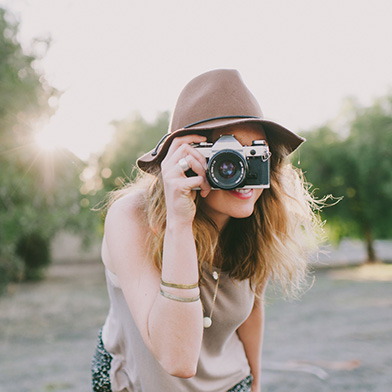 woman with a camera