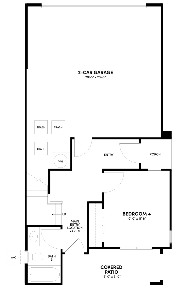 First Floor Reverse Floor Plan | Plan 1 | Waypoint at Altair