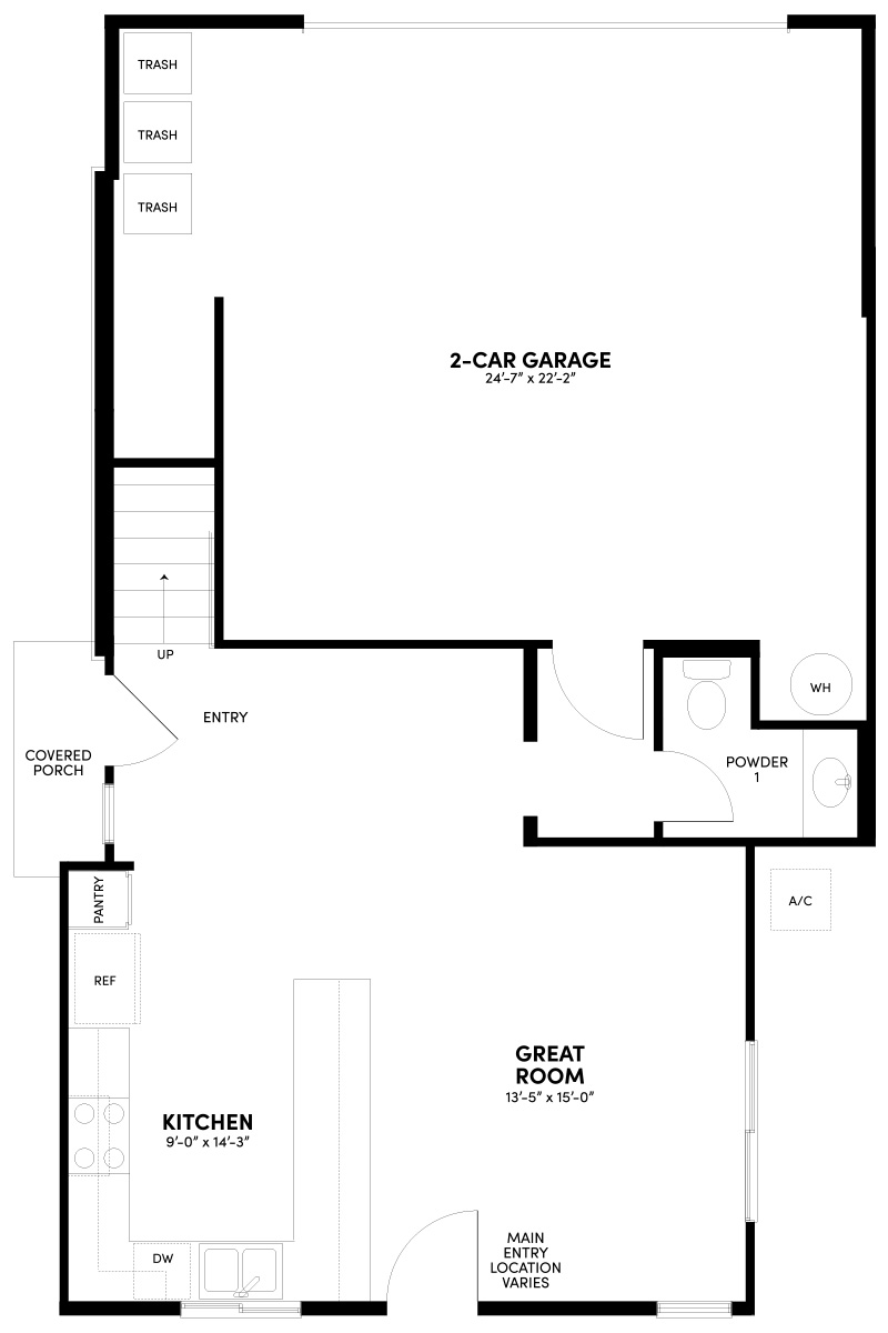 First Floor Reverse Floor Plan | Plan 3 | Waypoint at Altair