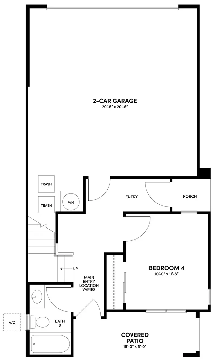 First Floor Reverse Floor Plan | Plan 1 | Waypoint at Altair