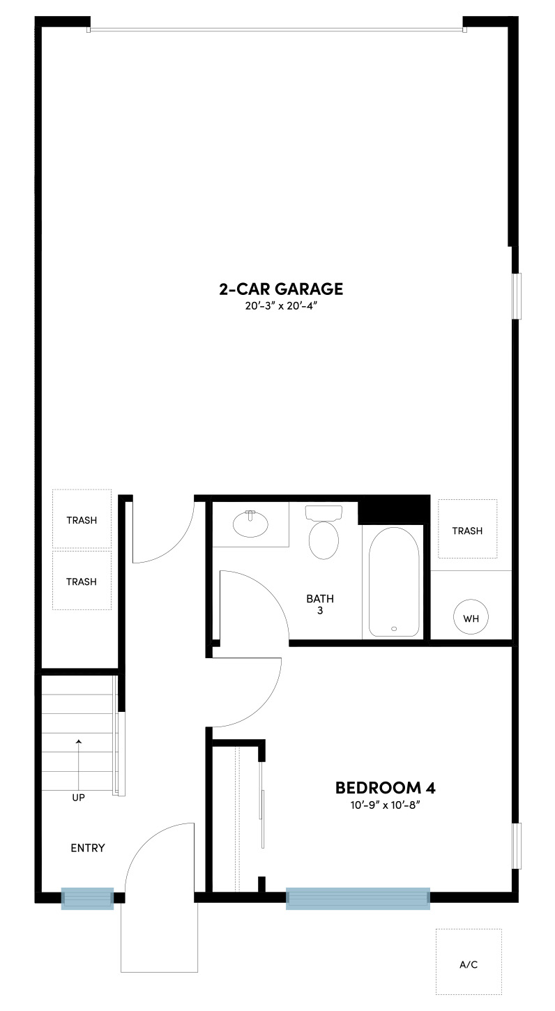 First Floor Reverse Floor Plan | Plan 3 | Glenwood at Altair