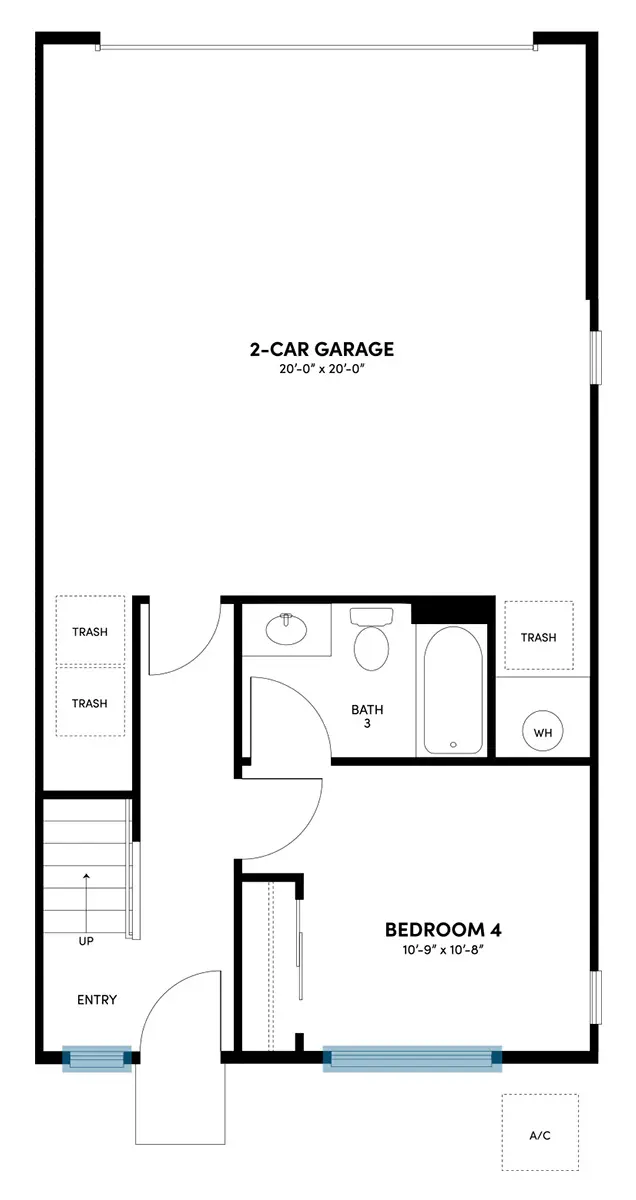 First Floor Reverse Floor Plan | Plan 3 | Glenwood at Altair