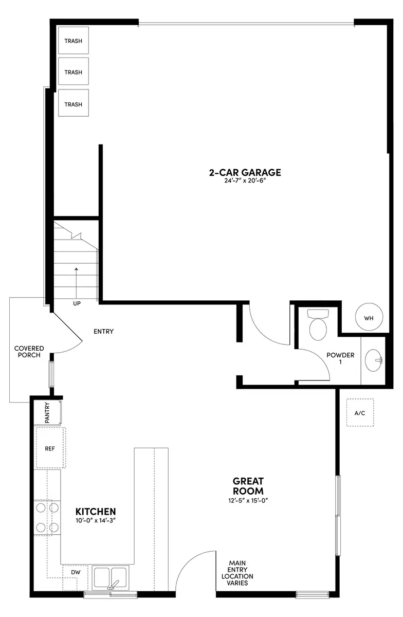 First Floor Reverse Floor Plan | Plan 3 | Waypoint at Altair