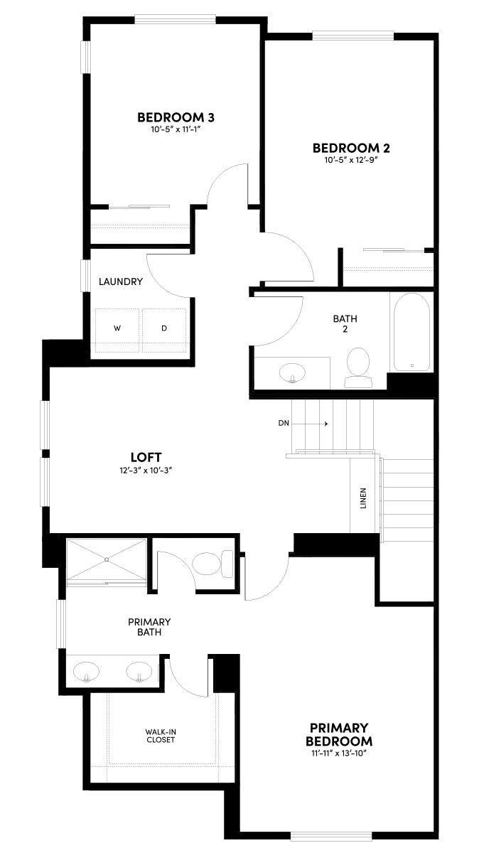 Second Floor Reverse Floor Plan | Plan 1 | Sky at Altair