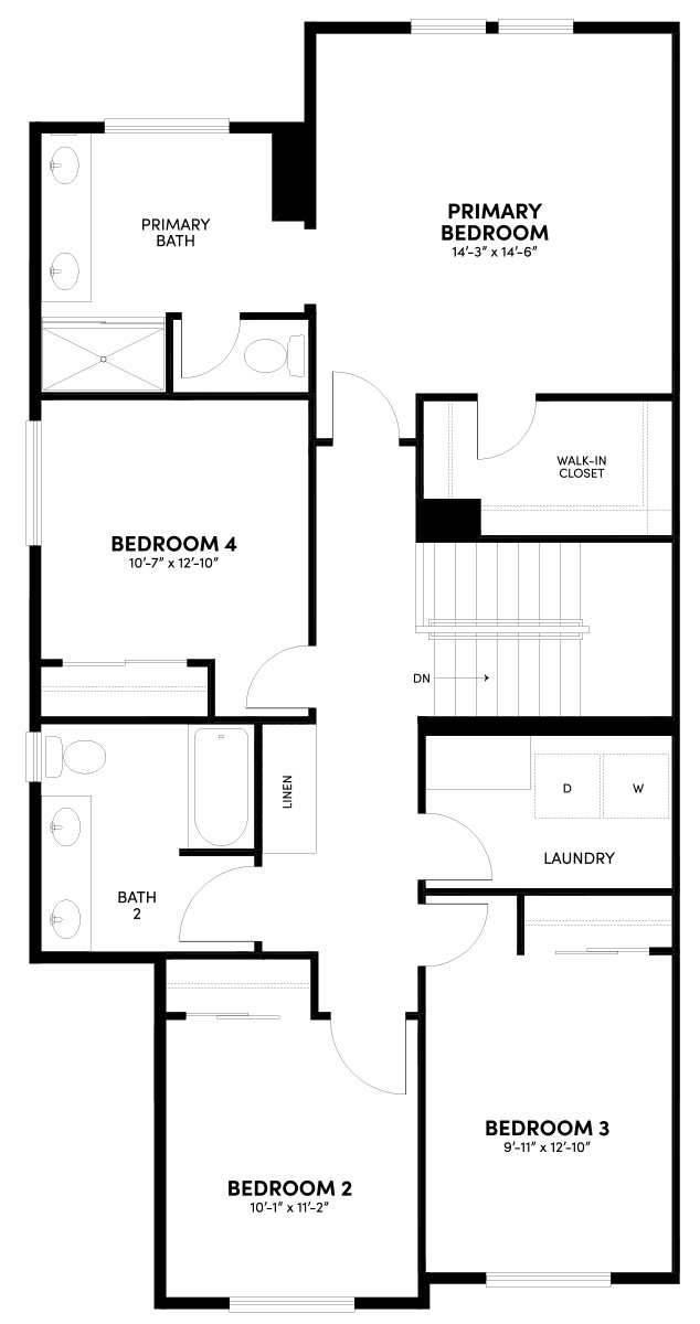 Second Floor Reverse Floor Plan | Plan 2 | Sky at Altair