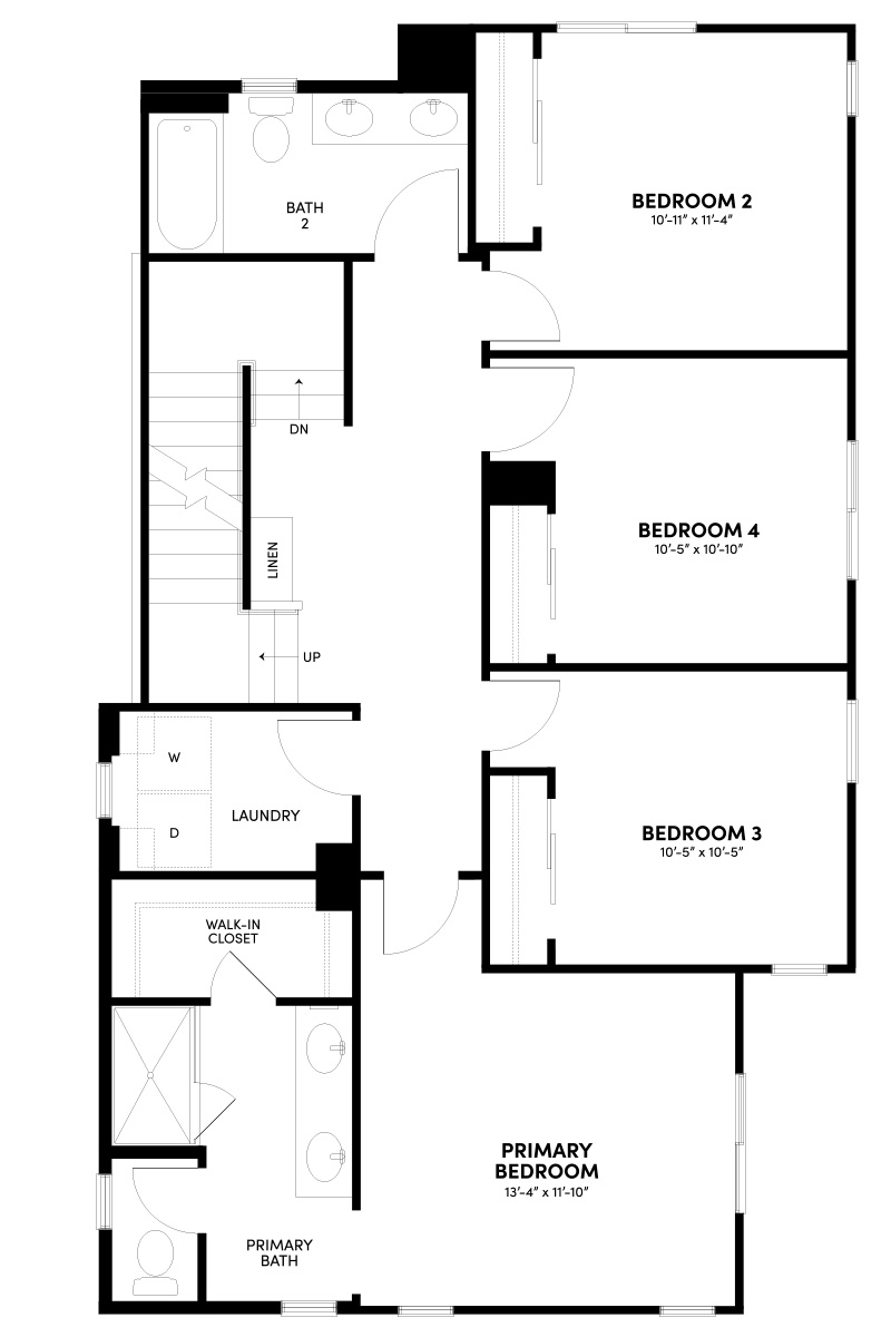Second Floor Reverse Floor Plan | Plan 3 | Waypoint at Altair