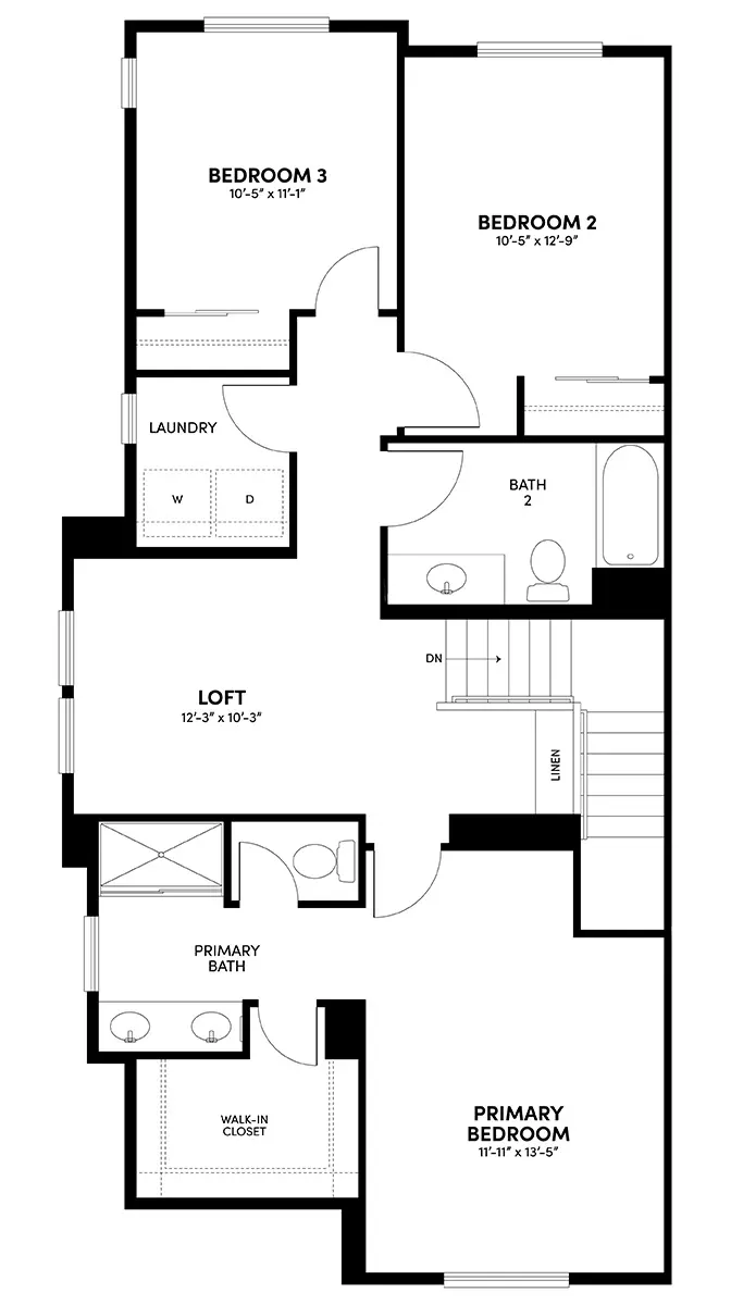 Second Floor Reverse Floor Plan | Plan 1 | Sky at Altair
