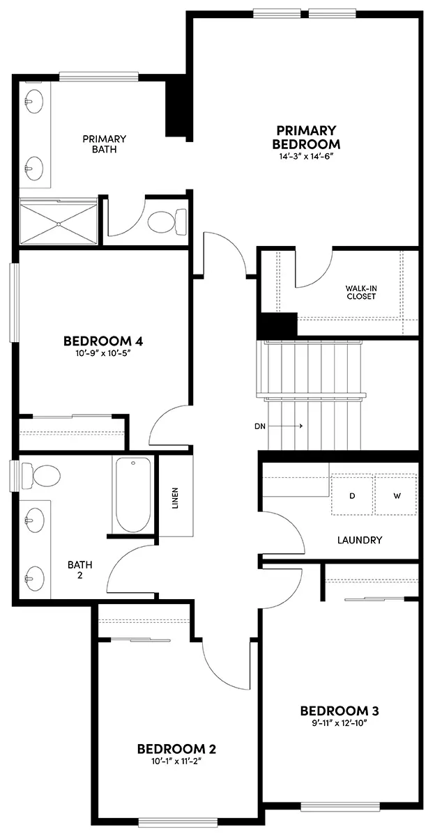 Second Floor Reverse Floor Plan | Plan 2 | Sky at Altair