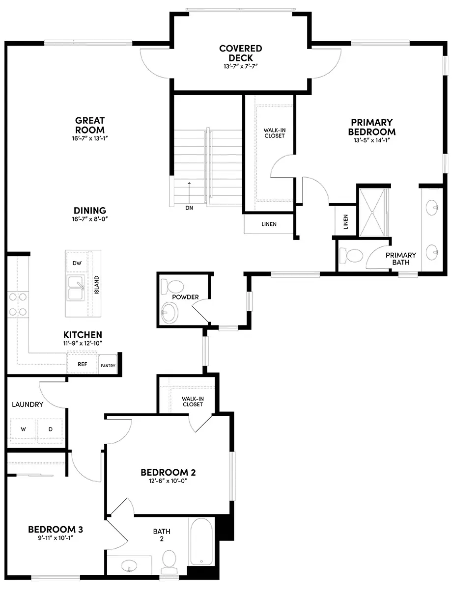 Second Floor Reverse Floor Plan | Plan 3 | Sky at Altair