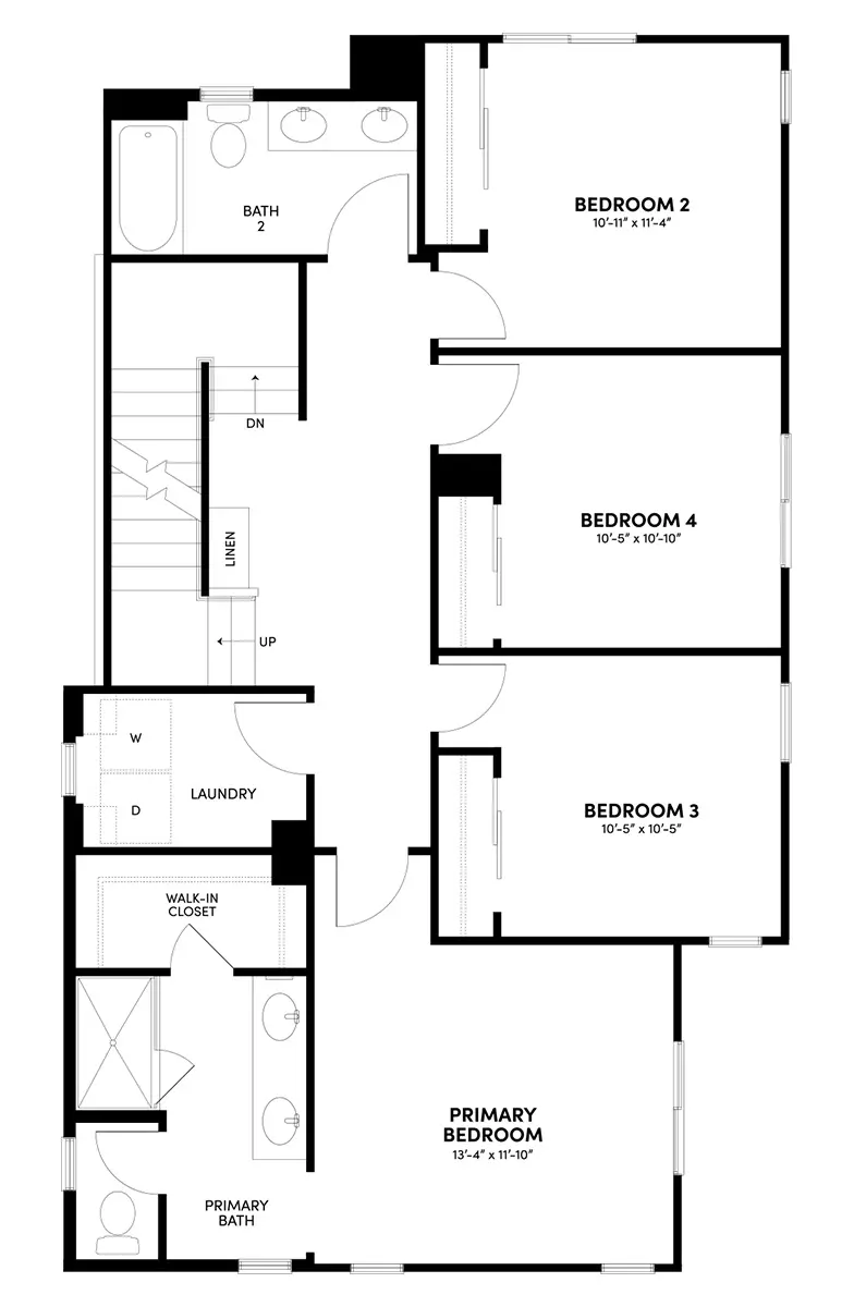 Second Floor Reverse Floor Plan | Plan 3 | Waypoint at Altair