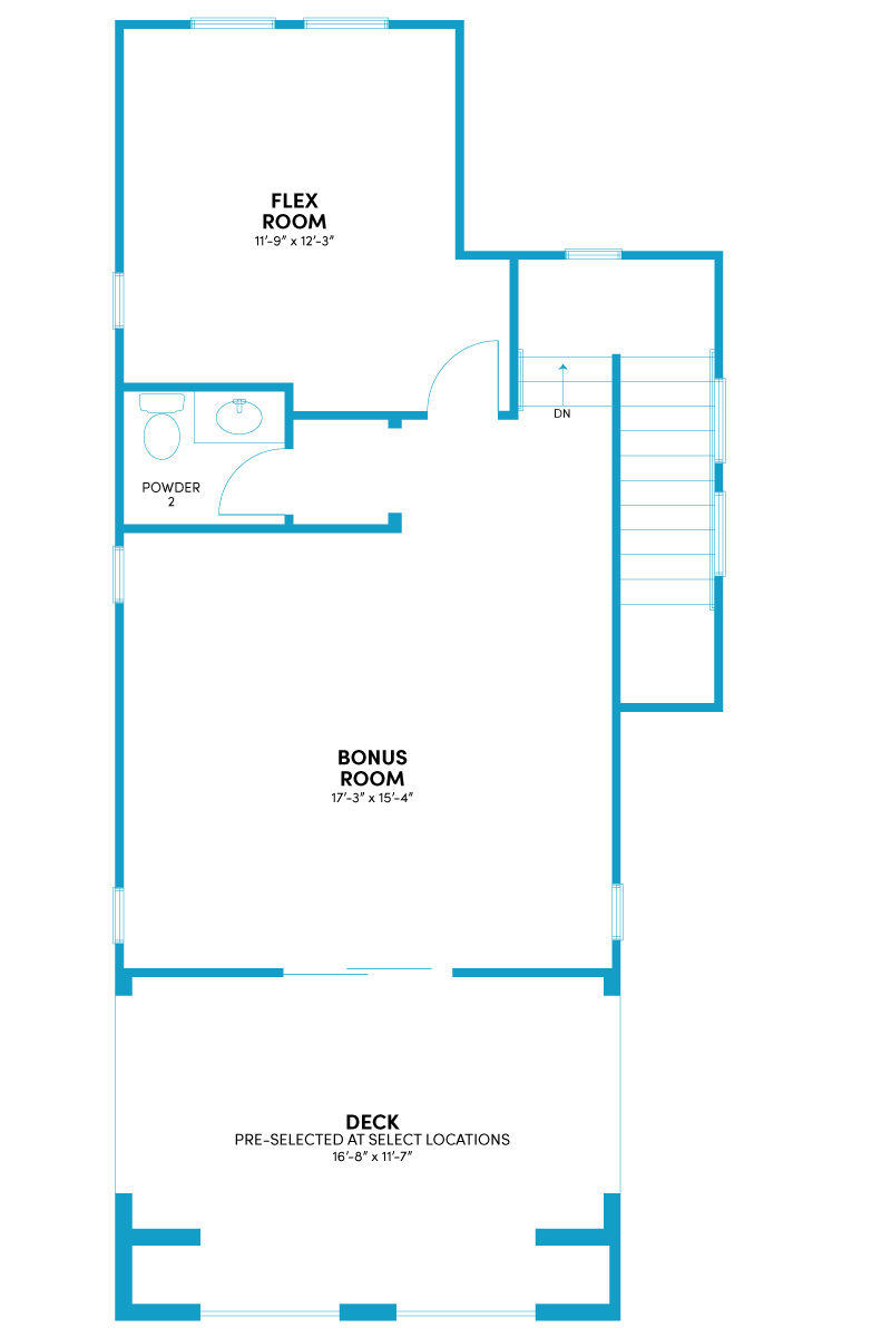 Third Floor with Optional Deck Floor Plan | Plan 3 | Waypoint at Altair