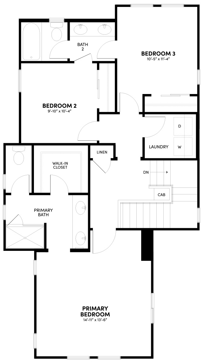 Third Floor Reverse Floor Plan | Plan 2 | Waypoint at Altair
