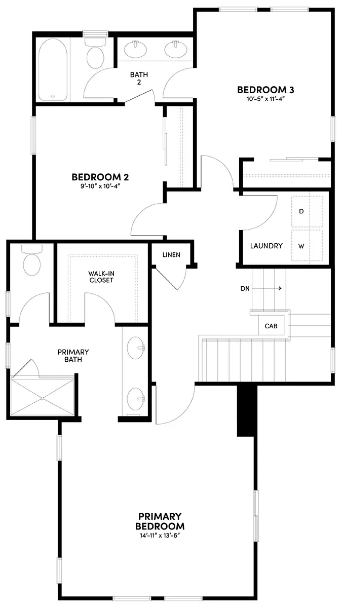 Third Floor Reverse Floor Plan | Plan 2 | Waypoint at Altair
