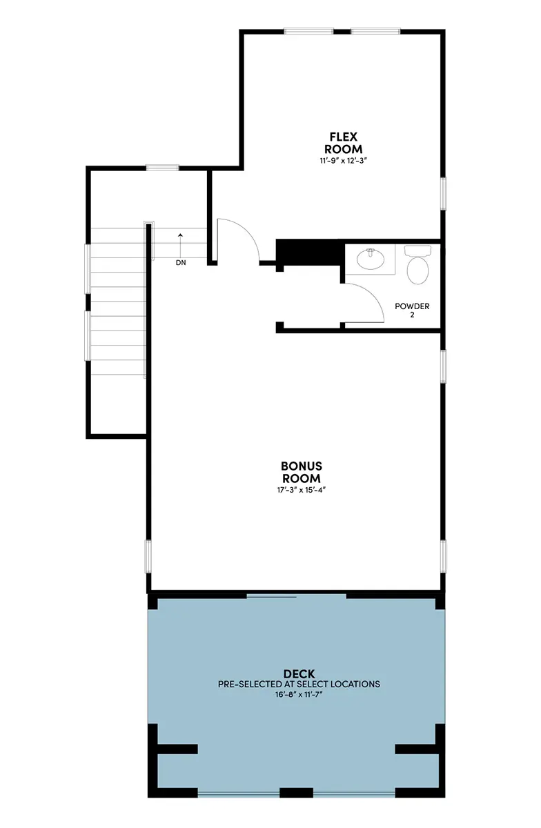 Third Floor Reverse Floor Plan | Plan 3 | Waypoint at Altair